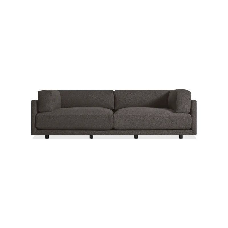 Sunday Upholstered 82'' Sofa, Kelso Charcoal 100% Polyester, 30" H x 102" W x 40" D