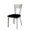 Chaise de salle à manger contemporaine en métal argenté 2 pièces Assise en microfibre noire