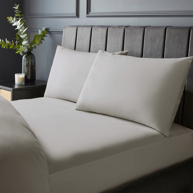 Silentnight Pure Cotton 200 TC Extra Deep Fitted Sheet, Single (3'), Grey