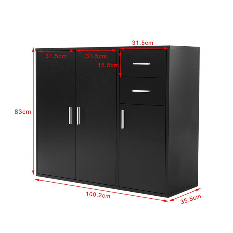Artechworks 100.2cm Sideboard, Black
