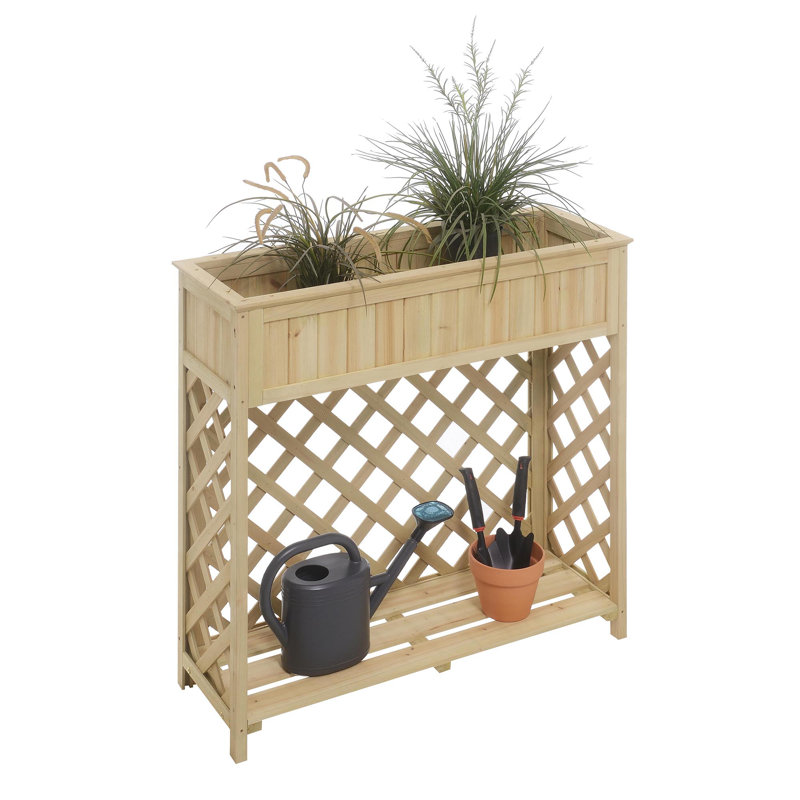 Jardinière surélevée avec tablette Jackson Planters & Potts, Naturel