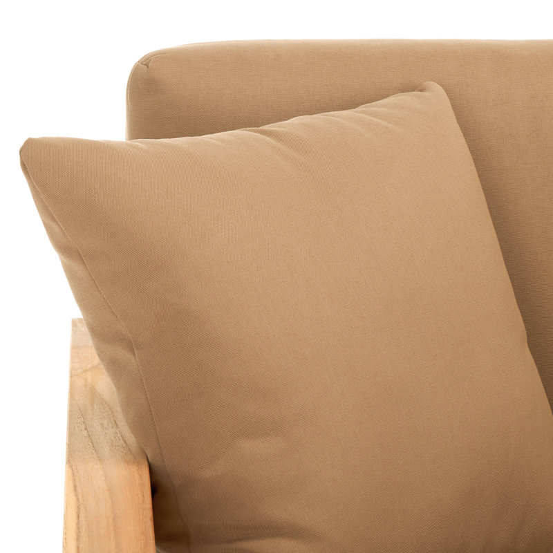 Montford Teak Loveseat with Cushions, Brown