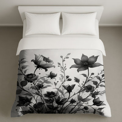Housses de couette à illustration botanique monochrome