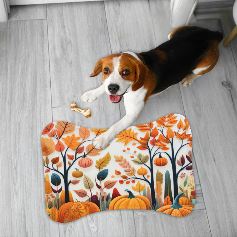 Autumn Setting - 1 Piece Bone Shape Feeding Mat
