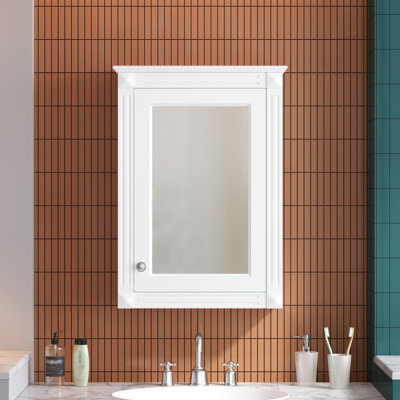Armoire de rangement de salle de bain murale 20 "avec miroir, armoire à pharmacie avec tablette réglable en hauteur
