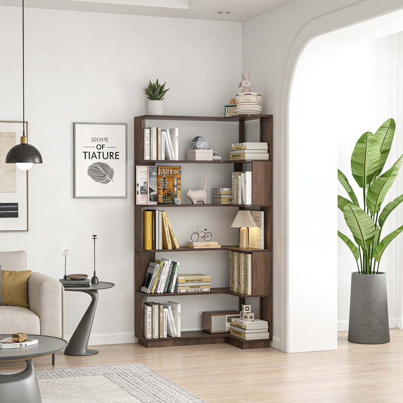 Freestanding Corner Bookshelf,Ideal for Space-Saving Storage and Display in Living Rooms,Bedrooms,and Home Offices