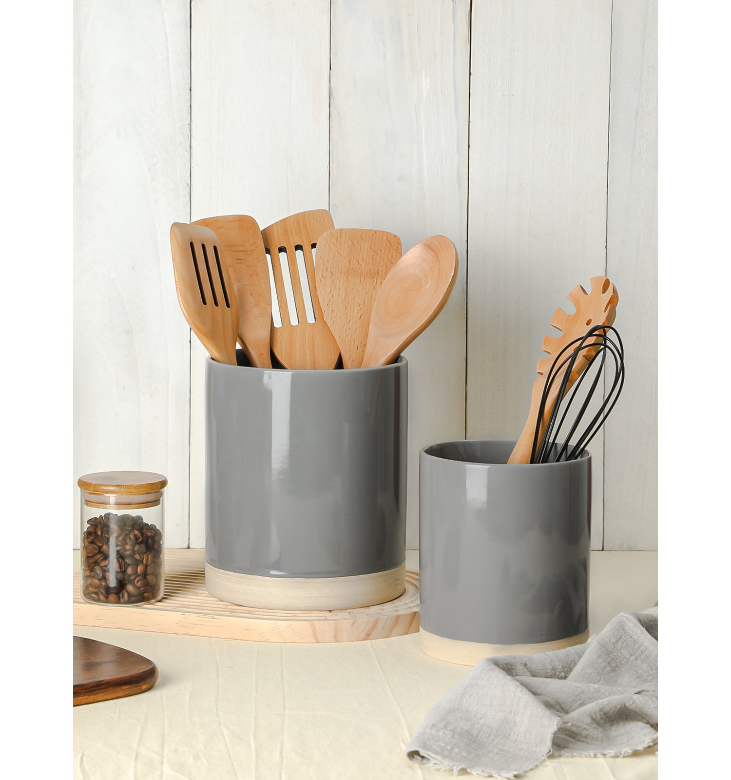 Milkyway 2-Piece Utensil Holder, Dark Gray