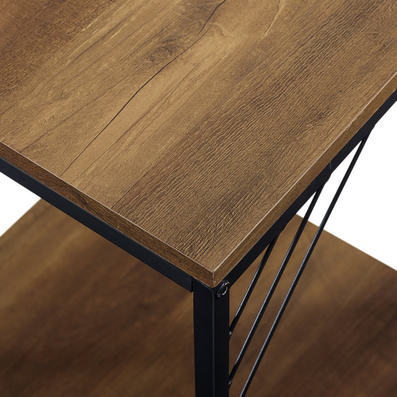 Table de bout traîneau avec rangement Huckstep, Chêne rustique