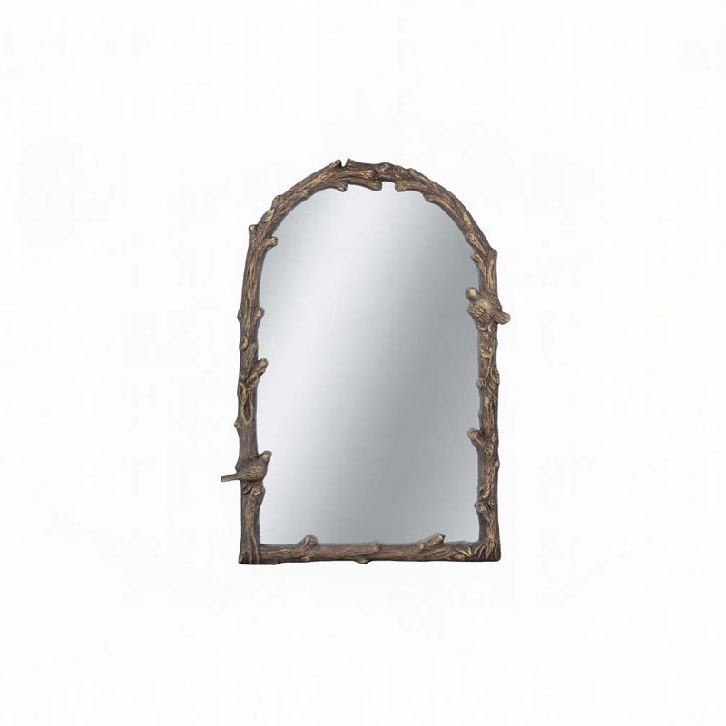 Miroir mural 24 po x 1,5 po x 34 po magnésien avec motifs botaniques et oiseaux