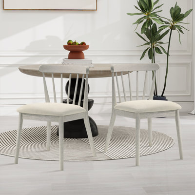 Chaise de salle à manger de style rustique moderne de style campagnard au design rétro facile à assembler (ensemble de 2)