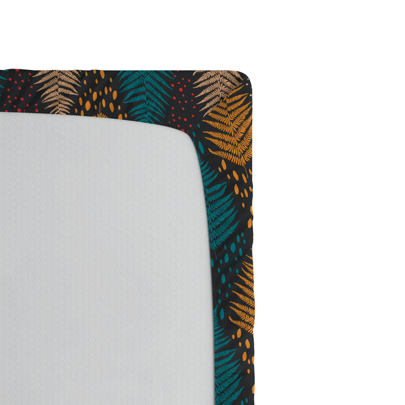 Drap-housse à motif floral Ambesonne, Gris anthracite / bleu / jaune / motif floral roug, Drap-housse grand