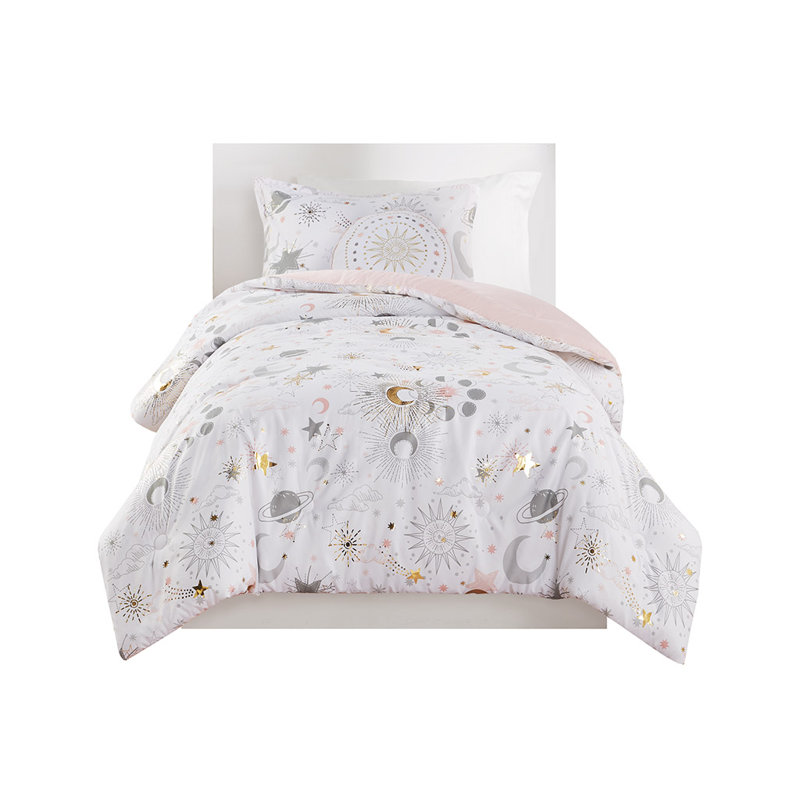Literie , Édredon pour lit double / grand lit + 3 pièces s, Rosé / doré