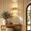 Claridge 2-Light Up and Down Fluted Ribbed Glass Asymmetrical Hourglass Wall Sconce