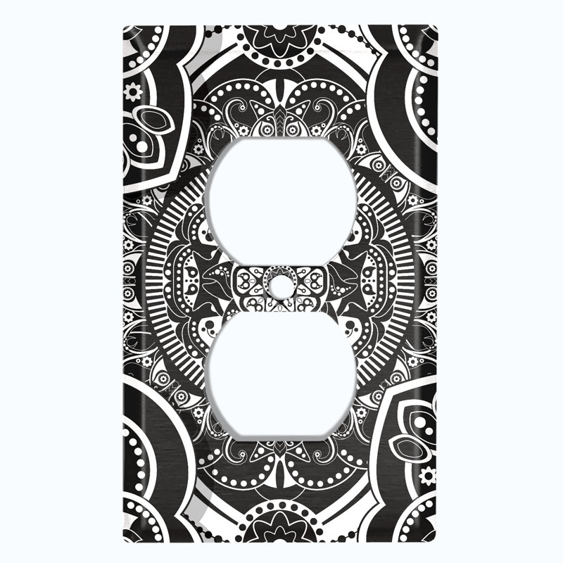 Patterned 1 - Gang Duplex Outlet Standard Wall Plate