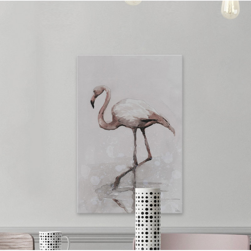 «Flamingo Splash», reproduction sur toile, H 45 po x l 30 po x P 1,5 po, Toile tendue