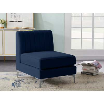 Enson Velvet Armless Chair