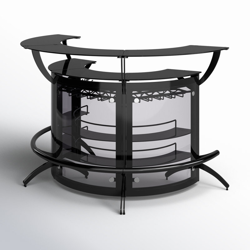 Borlase 63'' Wine Bar, Black