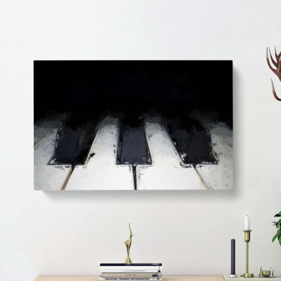 Keys Of The Piano In Abstract - Wrapped Canvas Painting