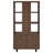 Rodger Walnut 3-Shelf Cabinet Bookcase