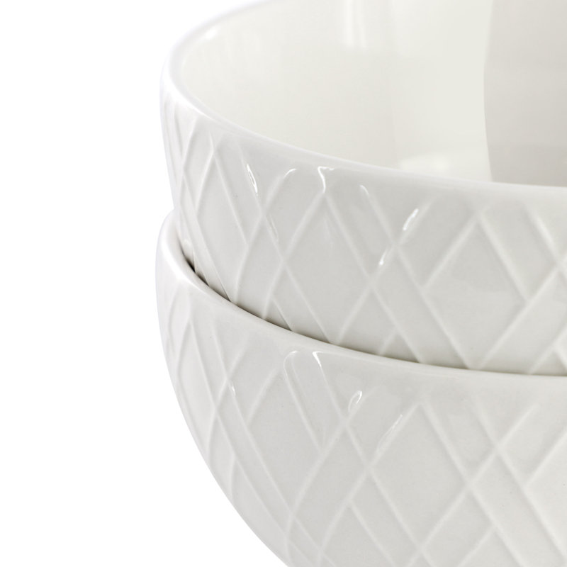  Great Essentials 2 Piece Fine Ceramic 4.5in Fruit Bowl Set in White