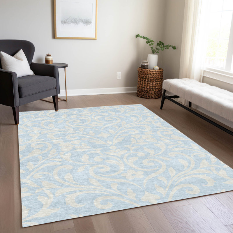 Lamanna Washable Floral Indoor / Outdoor Rug, Rectangle 8' x 10'