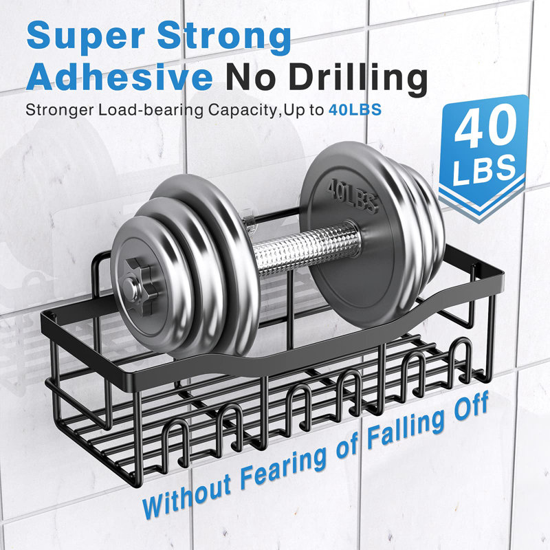 Acton Tension Pole Stainless Steel Shower Caddy, 4.13'' H x 5.51'' W x 12.72'' D