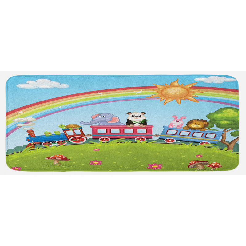 Solid Color Polyester Kitchen Mat
