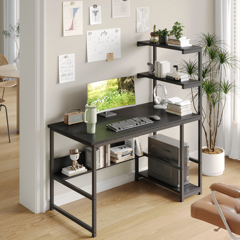 43,6 pouces, bureau moderne, grande table d'ordinateur, poste de travail, noir, Noir, noir, noir, noir