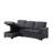 Lucca 84" Dark Gray Linen Reversible Sleeper Sectional Sofa With Storage Chaise