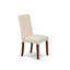 L'ensemble 6 pièces de table et chaises de cuisine contient une table de salle à manger rectangulaire et 4 chaises Parson en lin crème avec banc, acajou-739983583-739983582