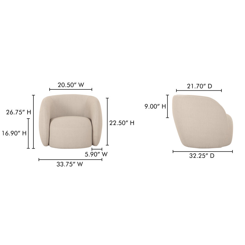 Millen OUTDOOR ACCENT CHAIR, Beige Performance Basketweave