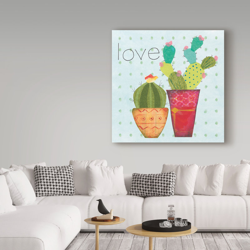 « sud-ouest-cactus iii », art sur toile, H 24 po x l 24 po x P 2 po