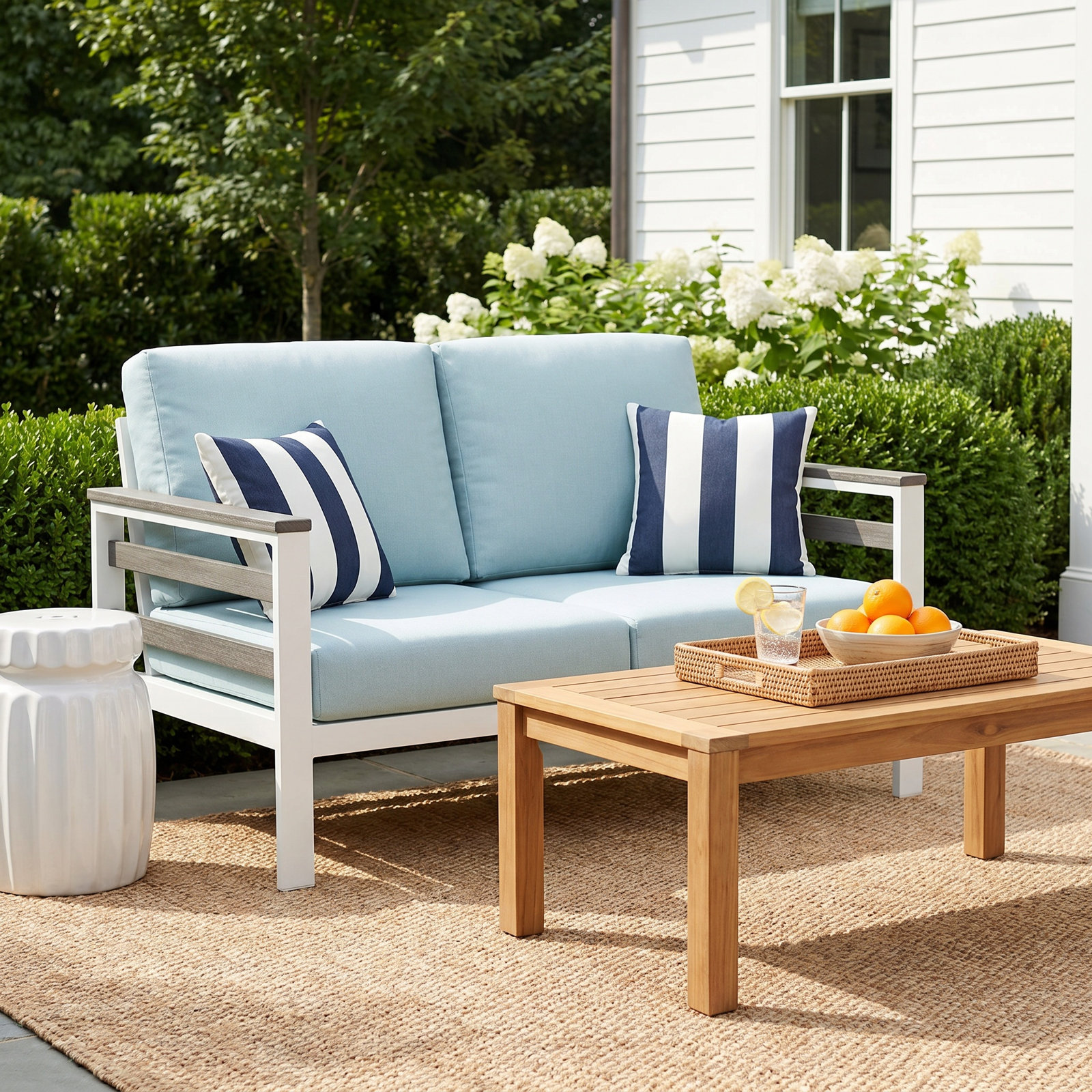 Townsend 55" Sunbrella® Patio Loveseat, Bliss Dew