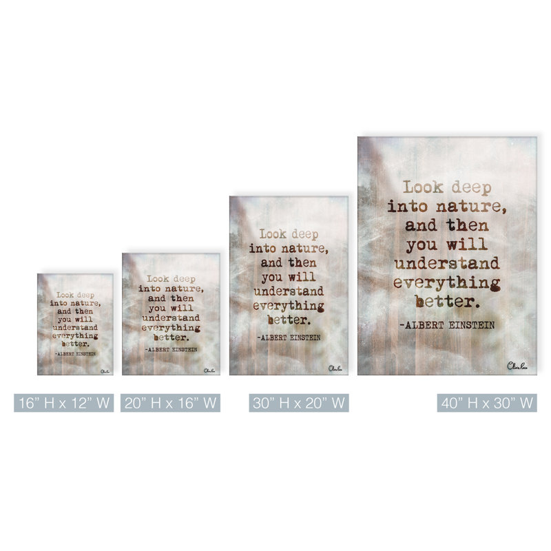 Citation d’Einstein-impression d’art textuel sur toile, H 16 po x l 12 po x P 1,5 po