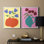 «Modern Blooms III» - reproduction encadrée de qualité supérieure - prête à être accrochée - aucun clou requis - aucun clou requis