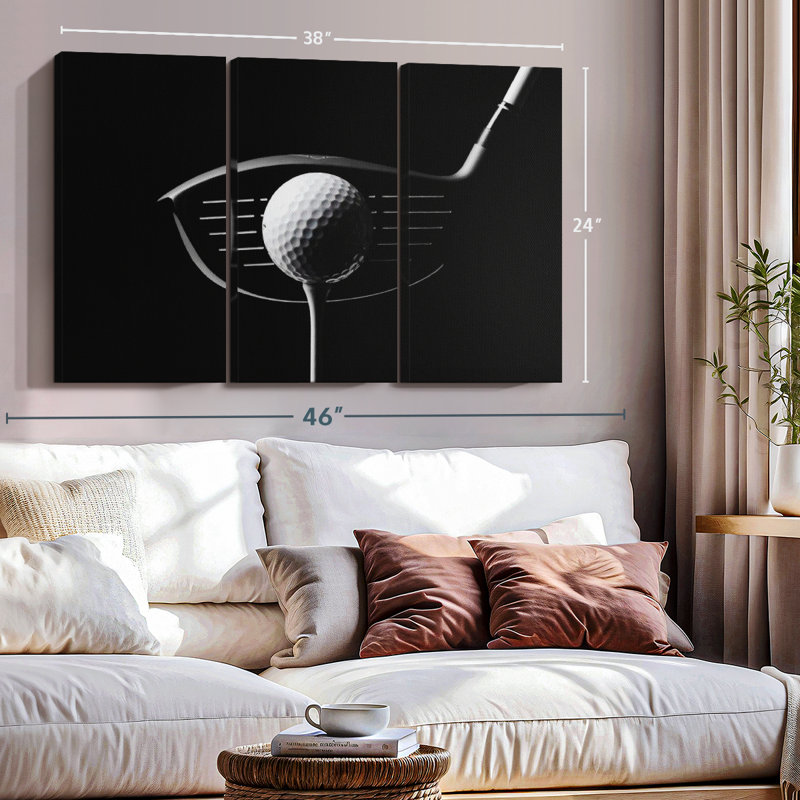 Golf Hit Position Canvas Print, 28" H x 45" W