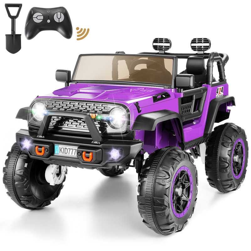 24V 2-Seater Kids Ride on Truck Electric Car with Remote Control and Bluetooth, Purple