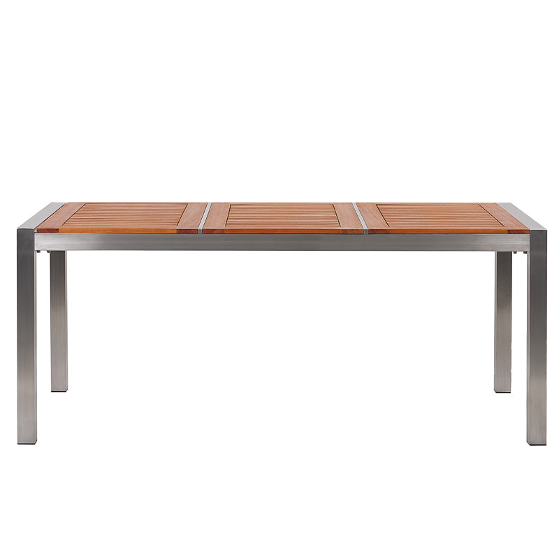 Lothen Rectangular Eucalyptus Solid Wood Outdoor Dining Table - 180 cm W 90 cm D