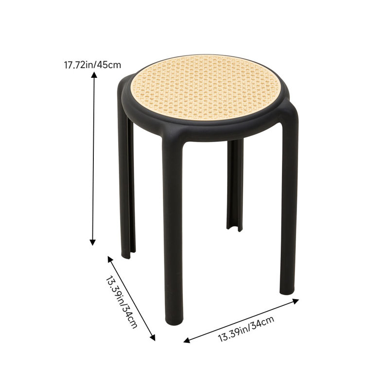 45cm H Stacking Side Chair, Black