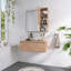 Coiffeuse de 30 pouces avec miroir, armoire de rangement murale avec tiroir, miroir à cadre en aluminium noir, armoire à miroir latérale