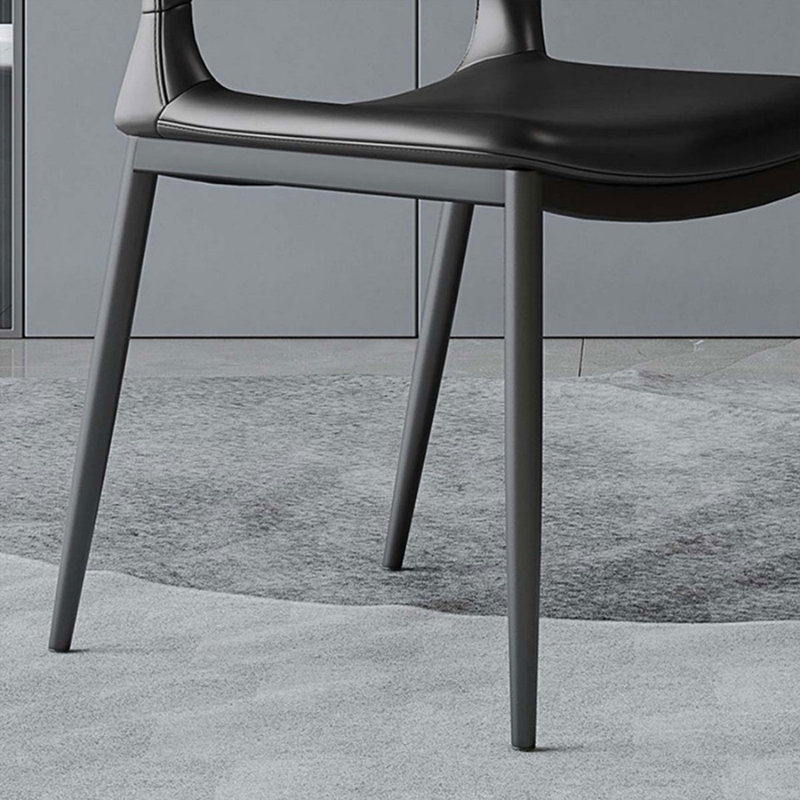 Black Solid back side Chair(Set of 2)