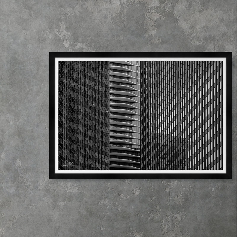 Graphic Building Scape With Terraces I Print by Tim Klein