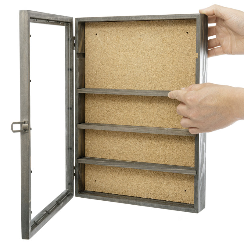 15.6'' H x 11.6'' W Solid Wood Trophy Display Case