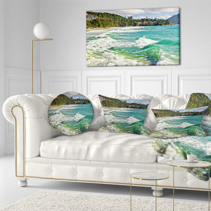 Oreiller de plage surdimensionné exotique, 12 po x 20 po, Rectangle