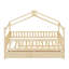 Lit simple en bois pour lit simple - rangement à deux tiroirs, fabrication en bois, naturel, têtes de lit incluses avec finition naturelle unie,
