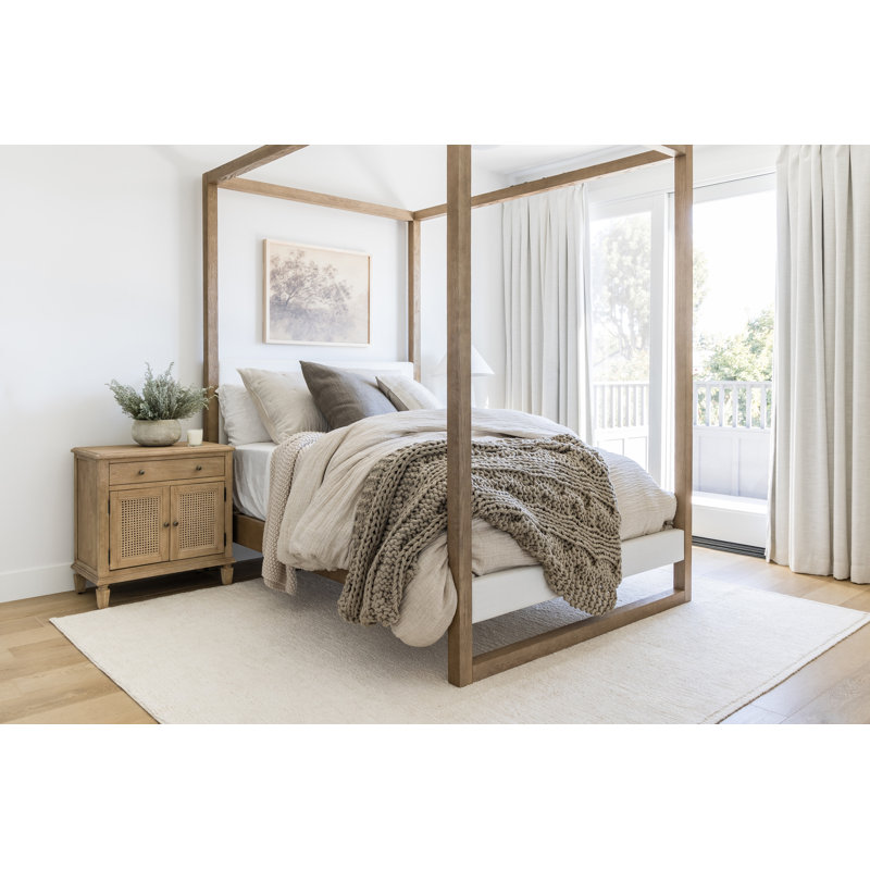 Linen Area Rug in Ivory, Rectangle 6'3" x 9'