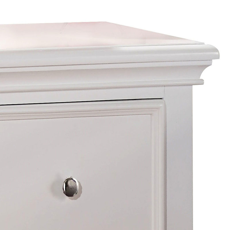 Table de chevet blanche 2 chambres en classe transitionnelle - pin en forme de charme