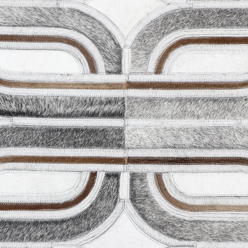 Swynford Cowhide Geometric Indoor Rug, Rectangle 9' x 12'