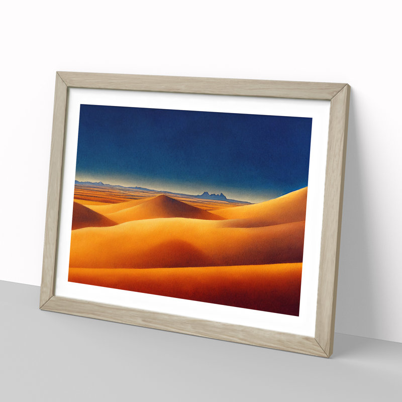 Watercolour Desert Vol.1 1 Piece Single Picture Frame Wall Art, 25cm H x 34cm W x 2cm D, Oak Framed