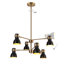 Lustre spoutnik moderne 6 lumières noir / blanc / laiton Mantasha-1195072808